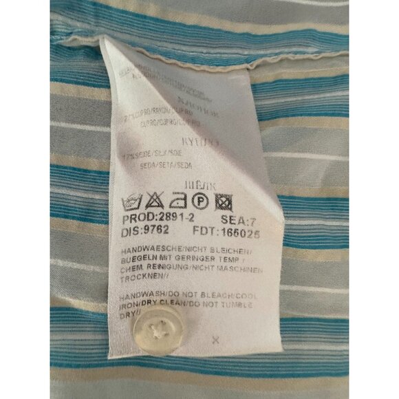 Hugo Boss Slim Fit 100% Cotton Button Down Blue Stipes Shirt Mens Size XXL - Picture 7 of 7